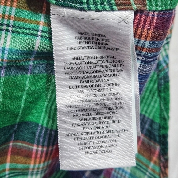 RALPH Lauren Green Plaid Casual Button Down Shirt - Picture 6 of 7